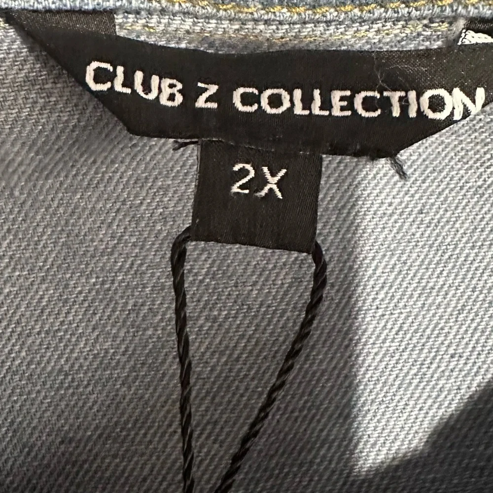 Club Z Collection Denim Button Down Shirt Plus Size 2X